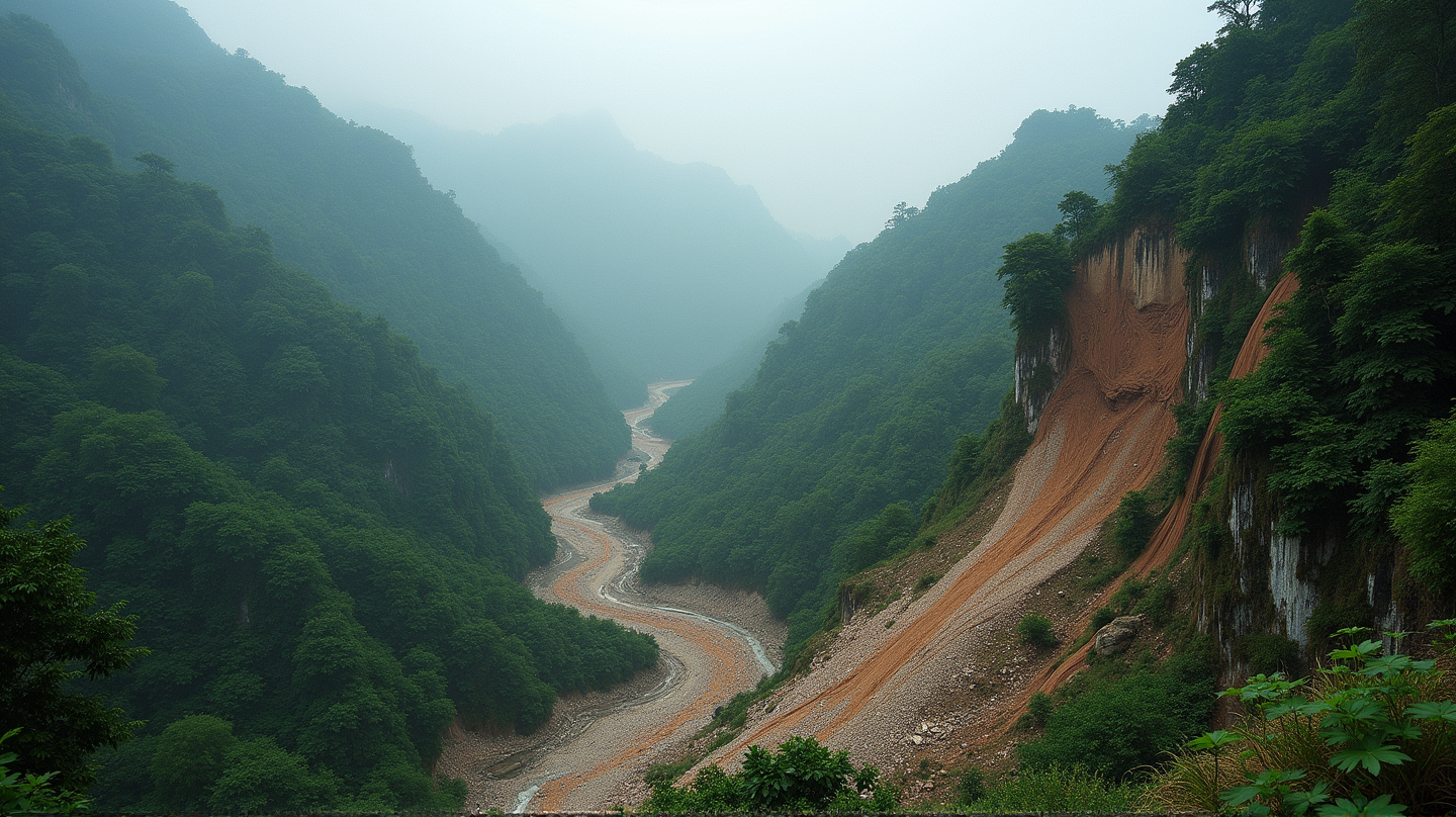 Découvrez la Puissance Brute de la Nature : Éboulement dans le Sud de la Chine Capté sur Caméra