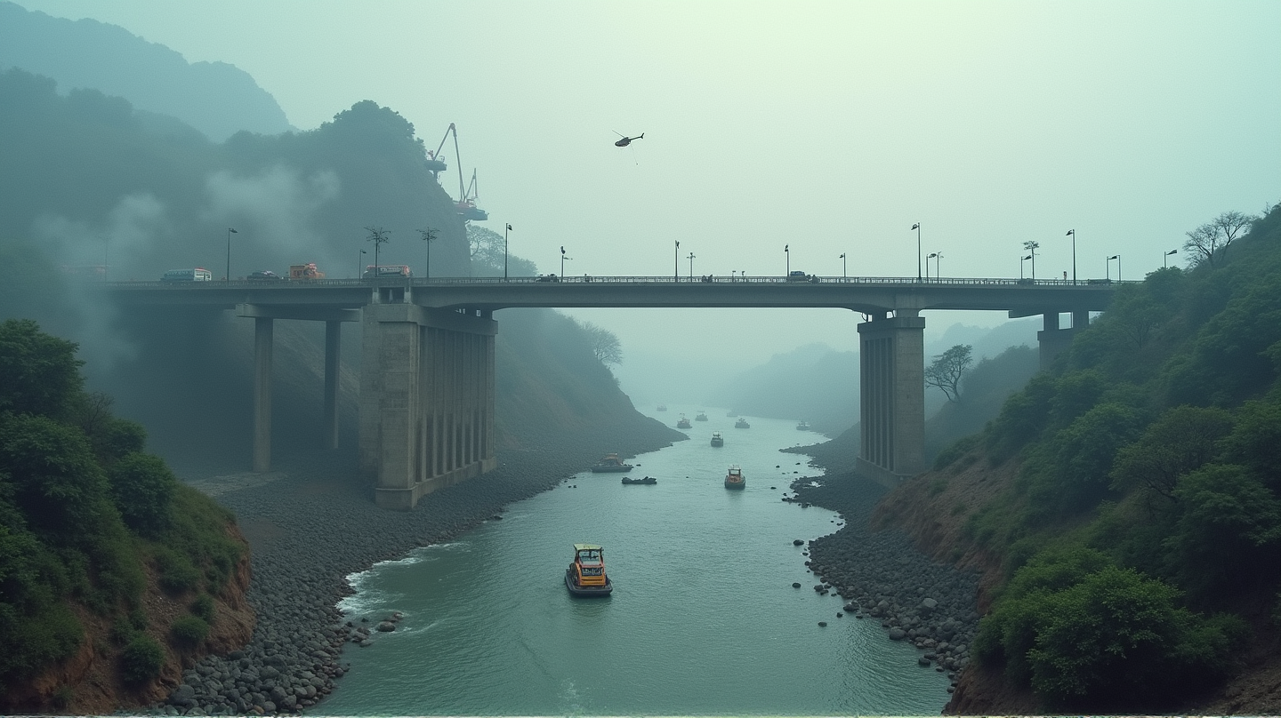Une Tragédie Frappe: L'Effondrement d'un Pont Coûte Des Vies en Plein Chantier